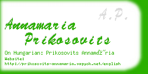 annamaria prikosovits business card